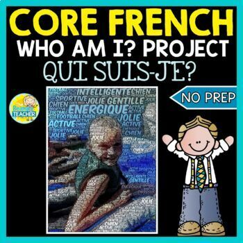 Preview of French Back to School Project Qui suis-je? Who Am I Middle Years FSL Core French