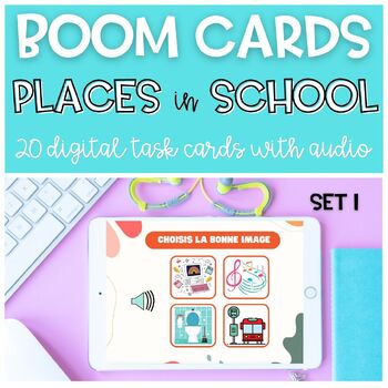 Preview of French Back to school Places Facilities | École Rentrée BOOM CARDS SET 1