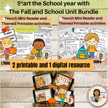 Preview of French Back to school Unit | La Rentrée : Bundle with digital and printable