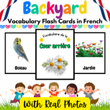 French Backyard Vocabulary Real Pictures Flash Cards for K