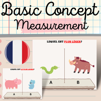 Preview of French Basic Concept With Animals : Measurement