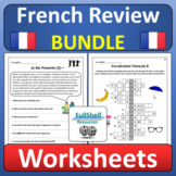 French Basics Review Comprehension Worksheets and Vocab Pu