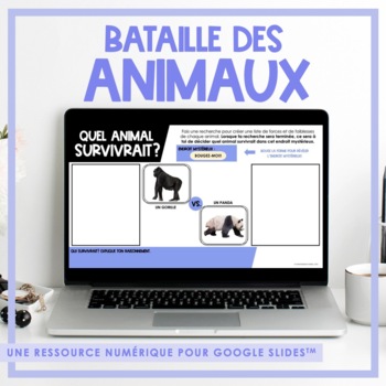 Preview of Bataille des animaux | Distance Learning Activity for Google Slides
