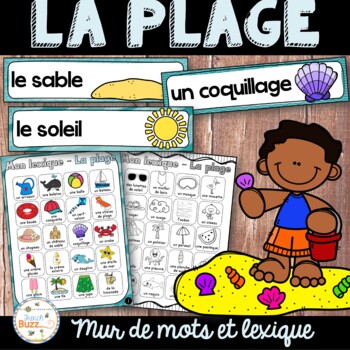 Preview of French Beach Word Wall - La plage - Vocabulaire et lexique