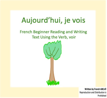 Preview of French Springtime Beginner Reading and Writing Text Using the Verb, Voir