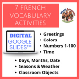 French Beginner Topics Digital, Google Slides™ Vocabulary 