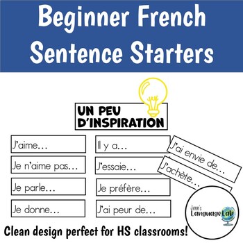 Preview of French - Beginning French Sentence Starters