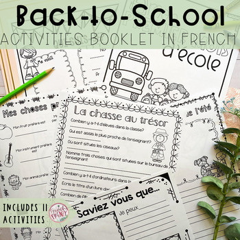 Preview of French Back-to-School Activities Booklet - Activités pour la rentrée scolaire