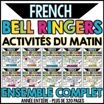 Preview of French Bell Work-Morning Work Bell Ringers Grades 3-5 Activités/Travail du matin