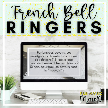 Preview of French Bell Ringers | French Writing Prompts Part 3  (Digital & In-class)