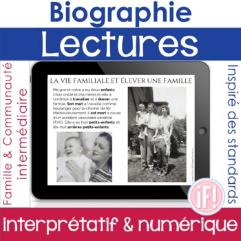 Preview of French Biography Family Friend School Career Reading Performance Task No Prep