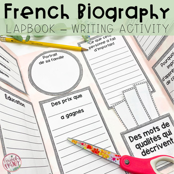 Preview of French Biography Non-Fiction Writing Lap Book - Biographie