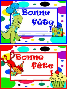 Preview of French Birthday Certificate / Bonne fête!