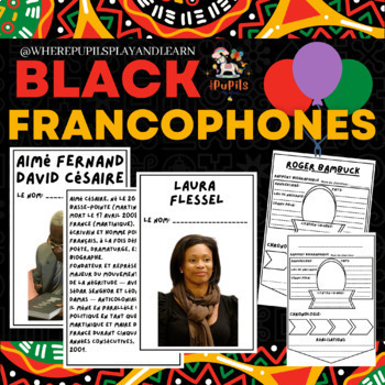 Preview of French Black History Activities - Easy Readers & Research Pennant Banners