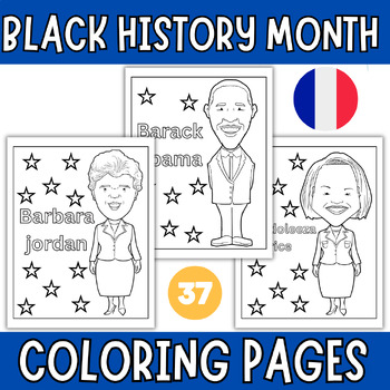 Preview of French Black History Month Coloring Pages - February Coloring Sheets