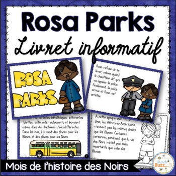 Preview of French Black History Month Reading Rosa Parks - Livret de lecture informatif