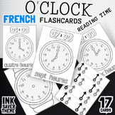 French Black & White It's O'clock Flashcard Time Reading &