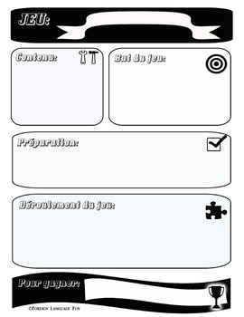 French Board Game Instructions Template by Authentic French Learning