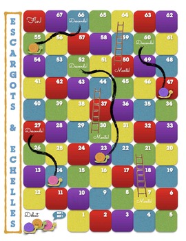 Preview of FREE French Board Game Template - Snails and Ladders (Snakes and Ladders)