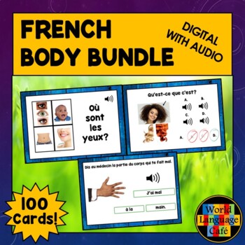 Preview of French Body Parts Boom Cards French Digital Flashcards French Boom Cards