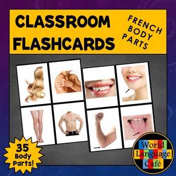 Preview of French Body Parts Flashcards Les parties du corps Flashcards