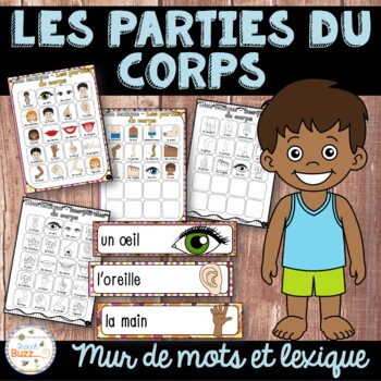 Preview of French Body Parts - Les parties du corps - Mur de mots et lexique - Vocabulaire
