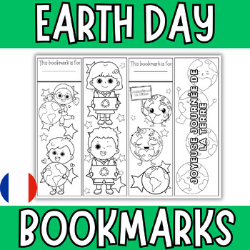 Preview of French Bookmarks for Earth Day to Color , Journée de la Terre marque-pages