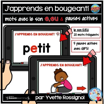 Preview of French Boom Brain Breaks | mots fréquents avec le son E/EU et pauses actives