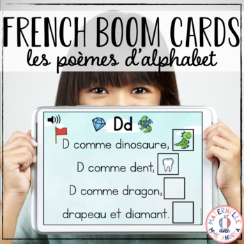 Preview of French Alphabet Poem Boom Cards - Alphabet Pocket Chart Poems BOOM Cards Version