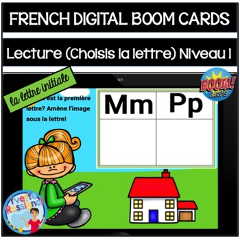 Preview of French Distance learning with Boom Cards | Choisis la lettre Niveau 1 lecture