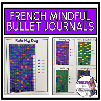 Preview of French Bullet Journal Templates Mindful Social Emotional New Years Resolutions
