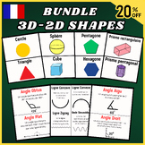 French Bundle 2D-3D Shapes Lines,Angles,Flashcards, Activi