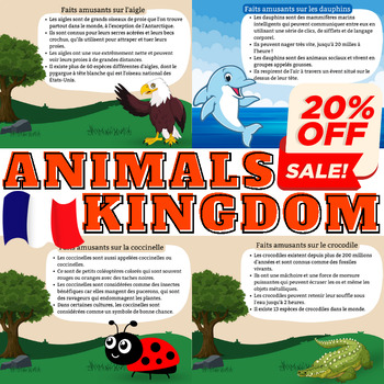 Preview of French Bundle : FACTS For 4 Types of Animal Kingdom - Vol 2