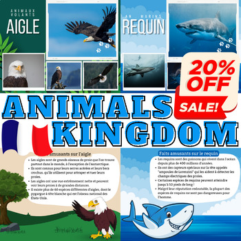 Preview of French Bundle : Facts and Real Life Photos For 4 Types of Animal Kingdom - Vol 2