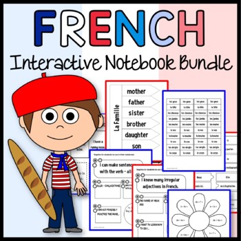 Preview of French Bundle Interactive Notebook Scaffolded Notes + Google Slides | 30% off