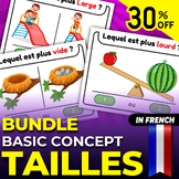 French Bundle (tailles) Sizes " Basic Concepts ", Printabl