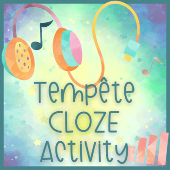 Preview of French CLOZE Activity - Tempête (Angèle, 2021)