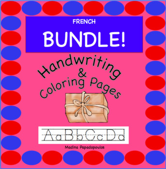 Preview of French COLORING & HANDWRITING PAGES BUNDLE