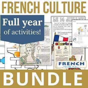 Preview of French CULTURE Bundle! Full Year of Fun Activities for the French Class.