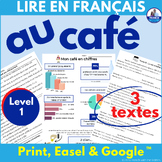 French Cafe & Restaurant 3 Reading Passages & Questions au