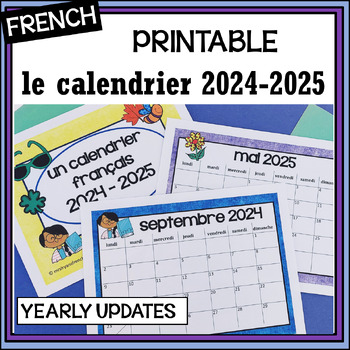 Preview of French Back to school Calendar/Calendrier 2023-2024 - la rentrée
