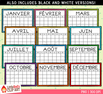 French Calendar Clip Art by LittleRed | Teachers Pay Teachers
