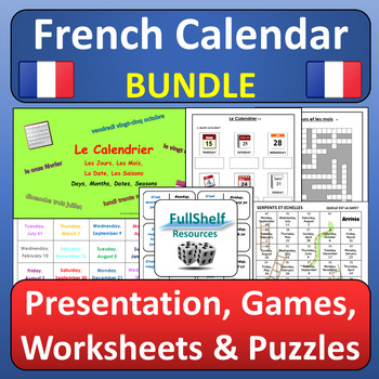 Preview of French Calendar Le Calendrier La Date Jours Mois BUNDLE Activities in French FSL