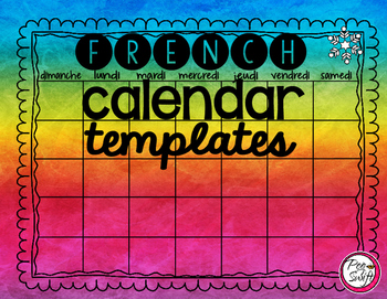 Preview of French Blank Calendar Templates