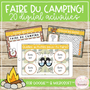 Preview of French Camping Digital Activities | L'été