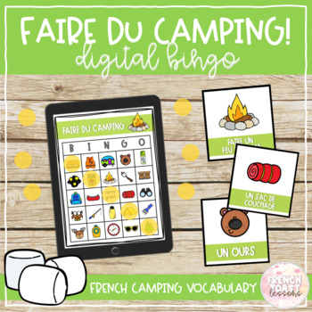 Preview of French Camping Digital BINGO | L'été