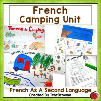 Preview of French Camping Vocabulary Unit