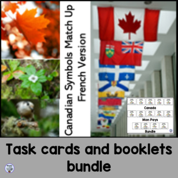 Preview of French Canada Research Booklets And Flags And Symbols Of Canada Match Up Bundle