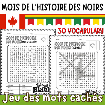 Preview of French Canadian Black History Month: Word search - Mois de l'histoire des Noirs
