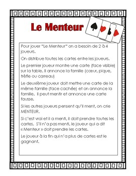 Mettons les cartes sur table !